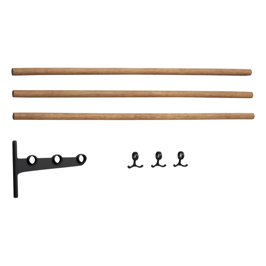 Nostalgi inbuilt hat rack, shoe rack, Bamboo-black