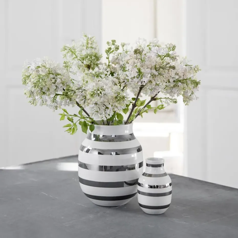 Omaggio vase silver, medium