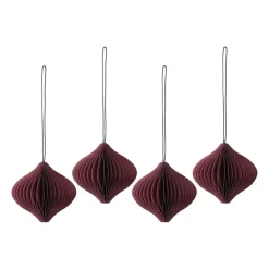 Onion baubles 4-pack, Red