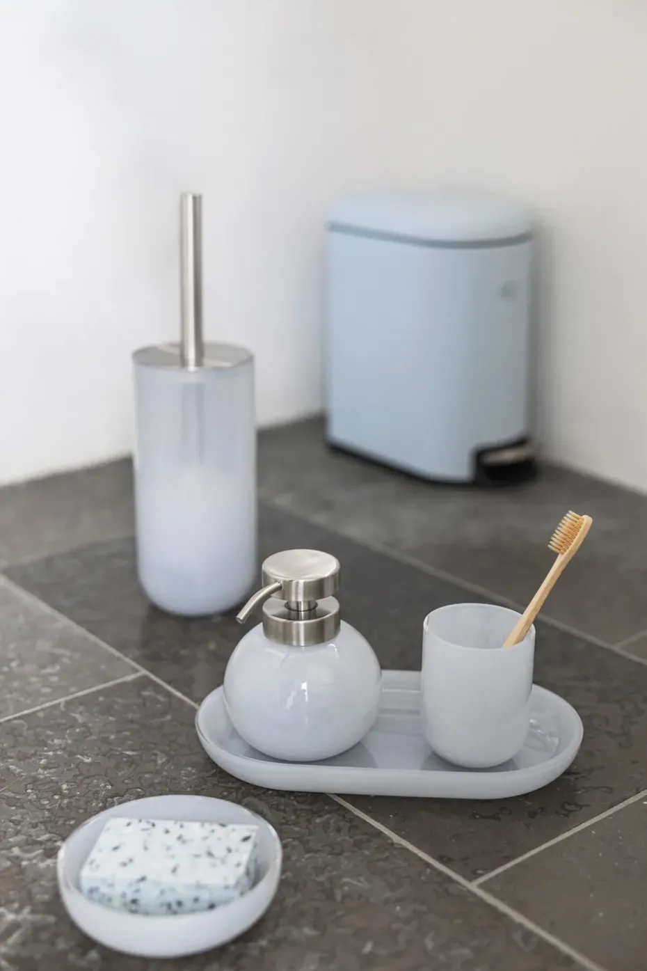 Opal soap dispenser, Light blue