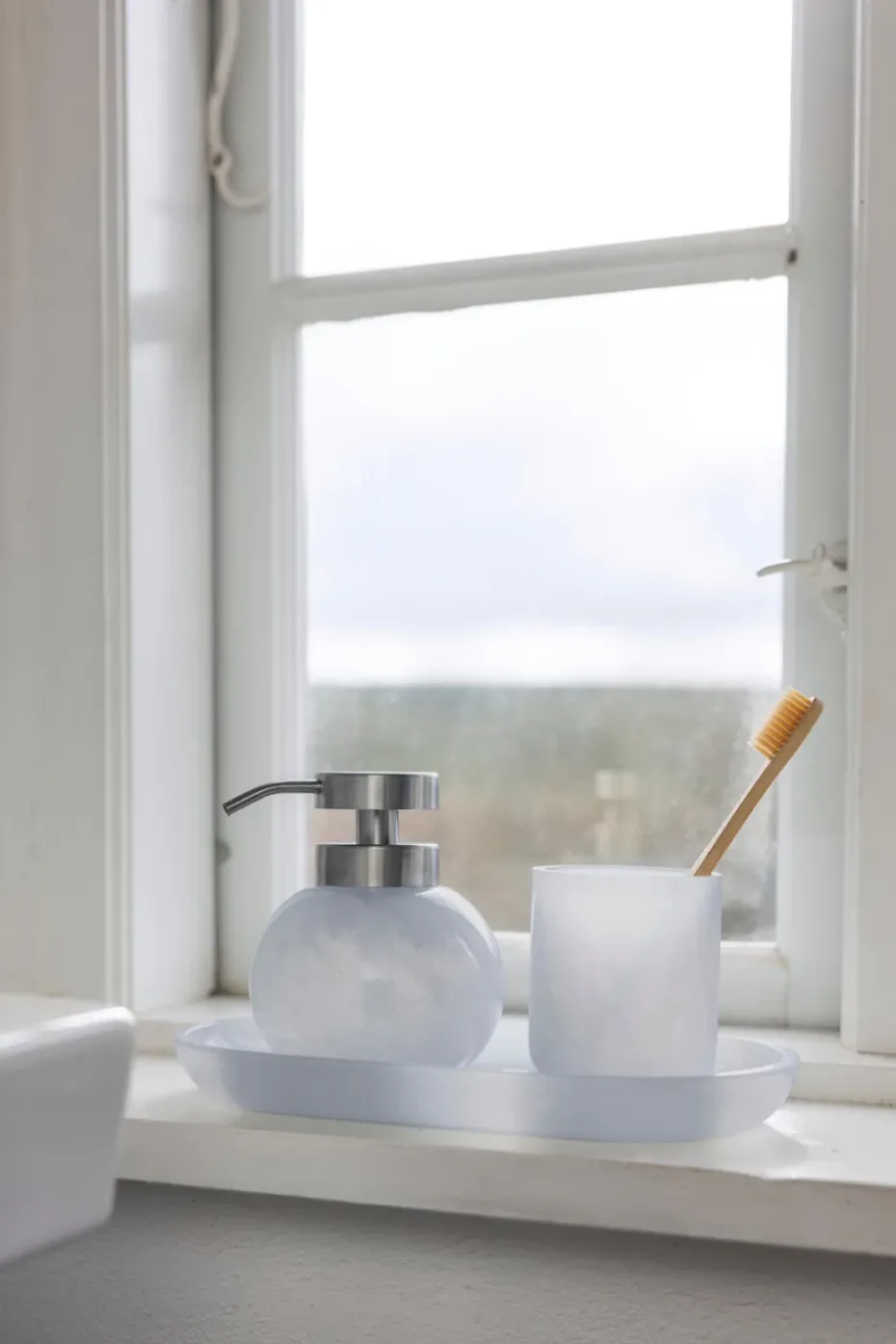 Opal soap dispenser, Light blue