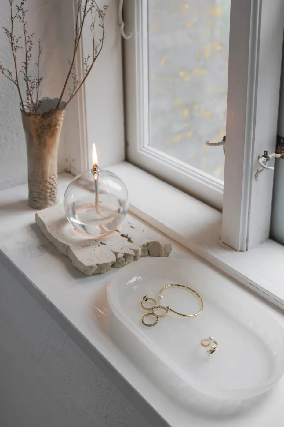 Opal tray, Linen, 14x25.5 cm