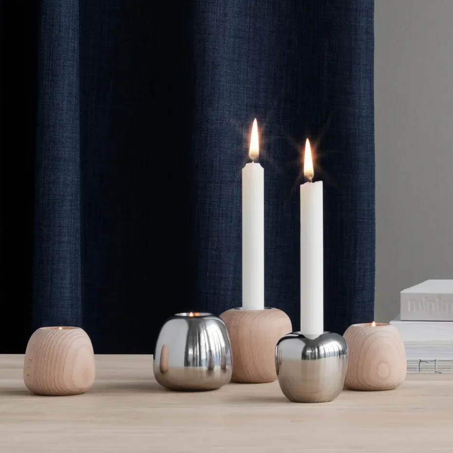 Ora candle sticks stainless steel, large