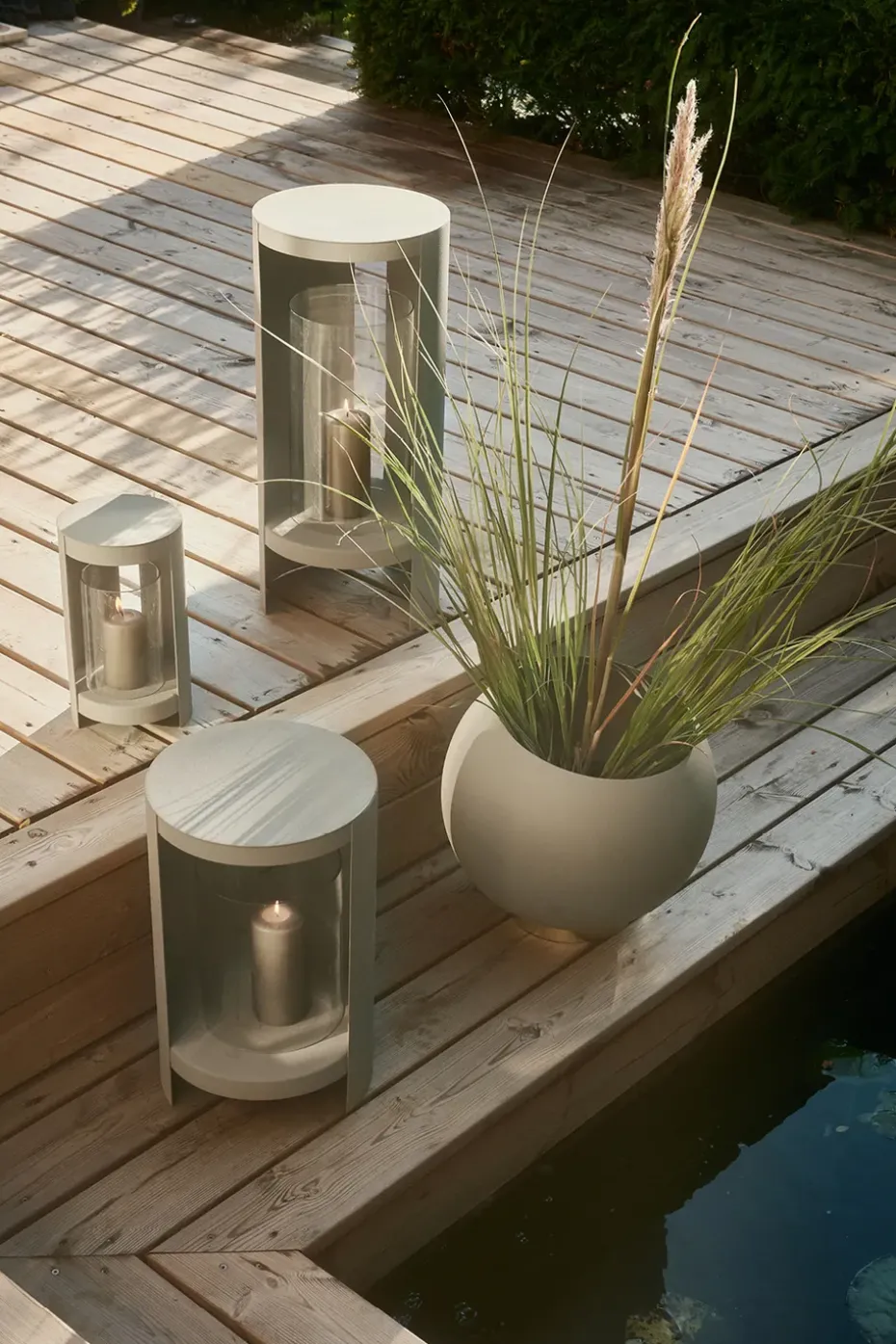Ora lantern 58 cm, Taupe