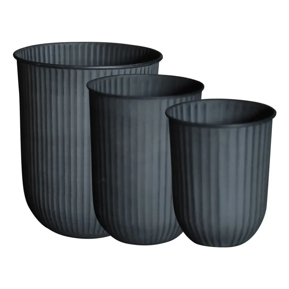 Out stripe flower pot 3-pack, Black