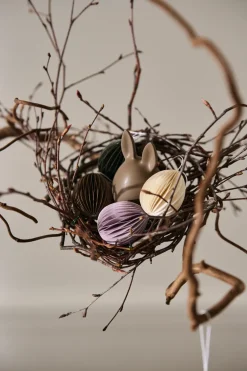Ovoid paper Easter decoration small 4 cm, White