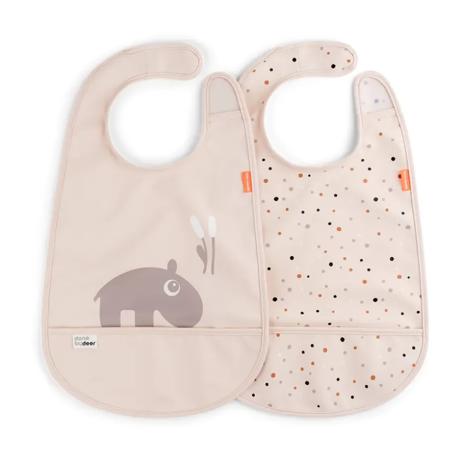 Ozzo bibs with Velcro 2-pack, Powder