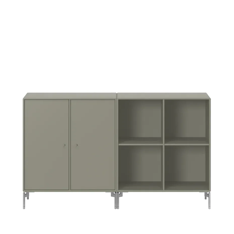 Pair side table, Fennel 144, chrome legs
