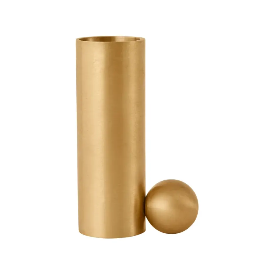 Palloa candle high, Brushed brass