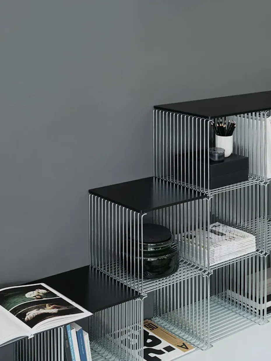 Panton Wire Single shelf 34,8x34,8x34,8 cm, Chrome