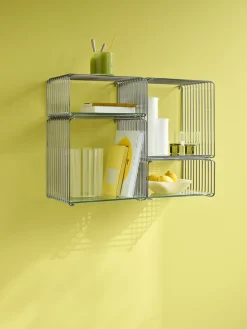Panton Wire Single shelf 34,8x34,8x25,7 cm, Chrome
