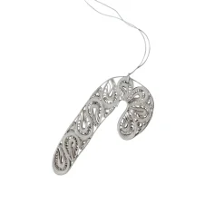Paper candy cane hanging Christmas decorations, White