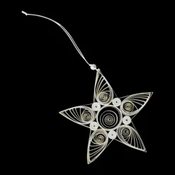 Paper star Christmas decoration 10.5 cm, White