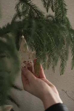 Paper star Christmas decoration 10.5 cm, White