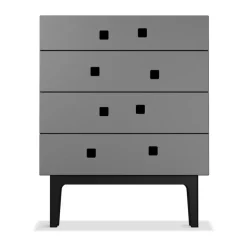 Peep B3 dresser, Slate grey, black lacquer