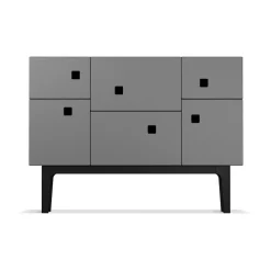 Peep C2 cabinet, Slate grey. black lacquered