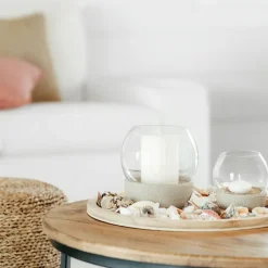 Perlemor Home Hurricane tealight holder Ø16 cm, Beige