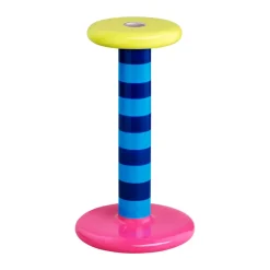 Pesa candlestick High 23 cm, Sky blue-night blue stripe
