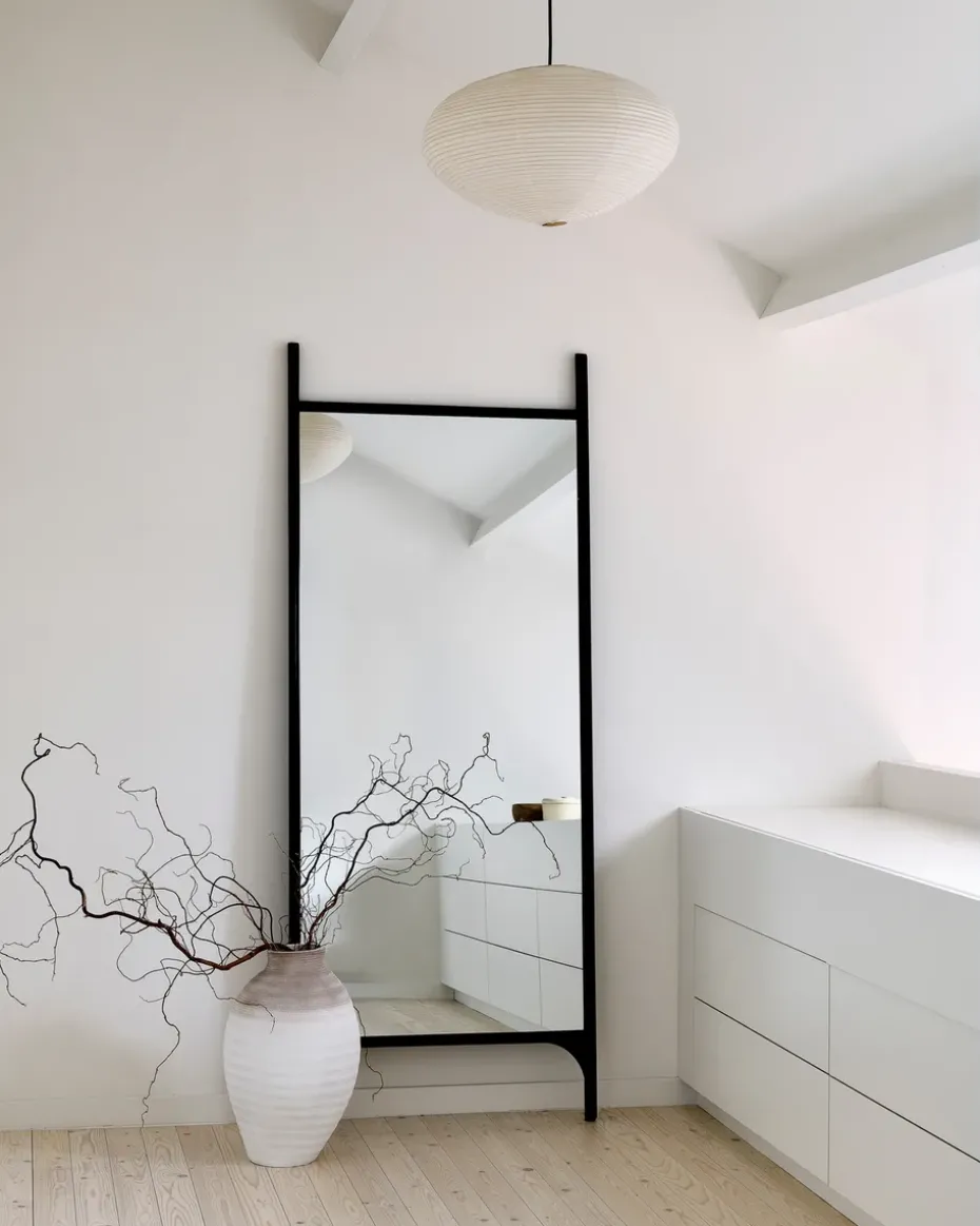 PI floor mirror 80x200 cm, Dark brown stained mahogany