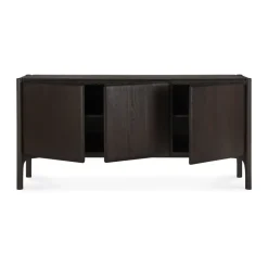 PI Sideboard, Teak dark brown, 3 doors