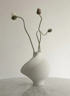 Pirout vase 01 22 cm, Raw White