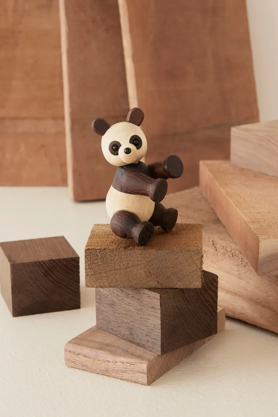 Pixi Panda decoration maple 9 cm, Brown