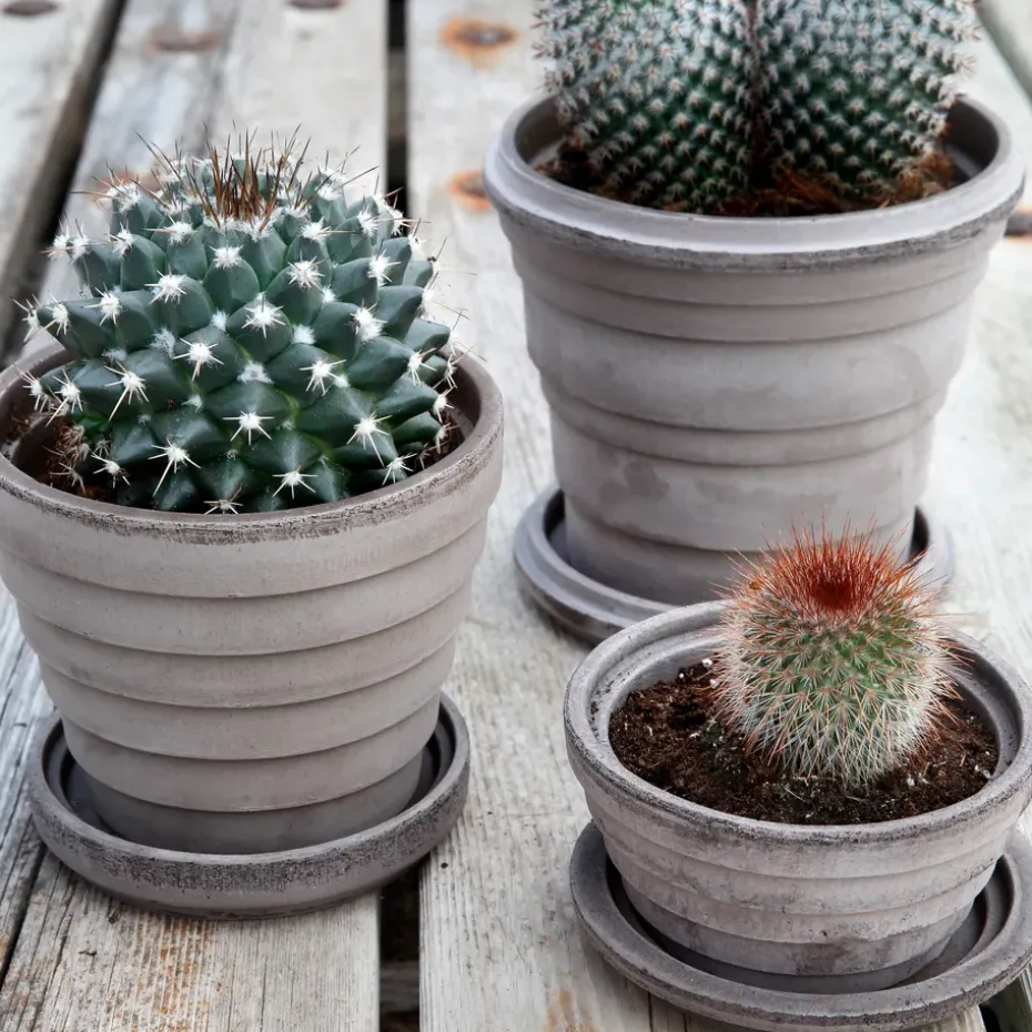 Planet Mars flower pot Ø12 cm, grey