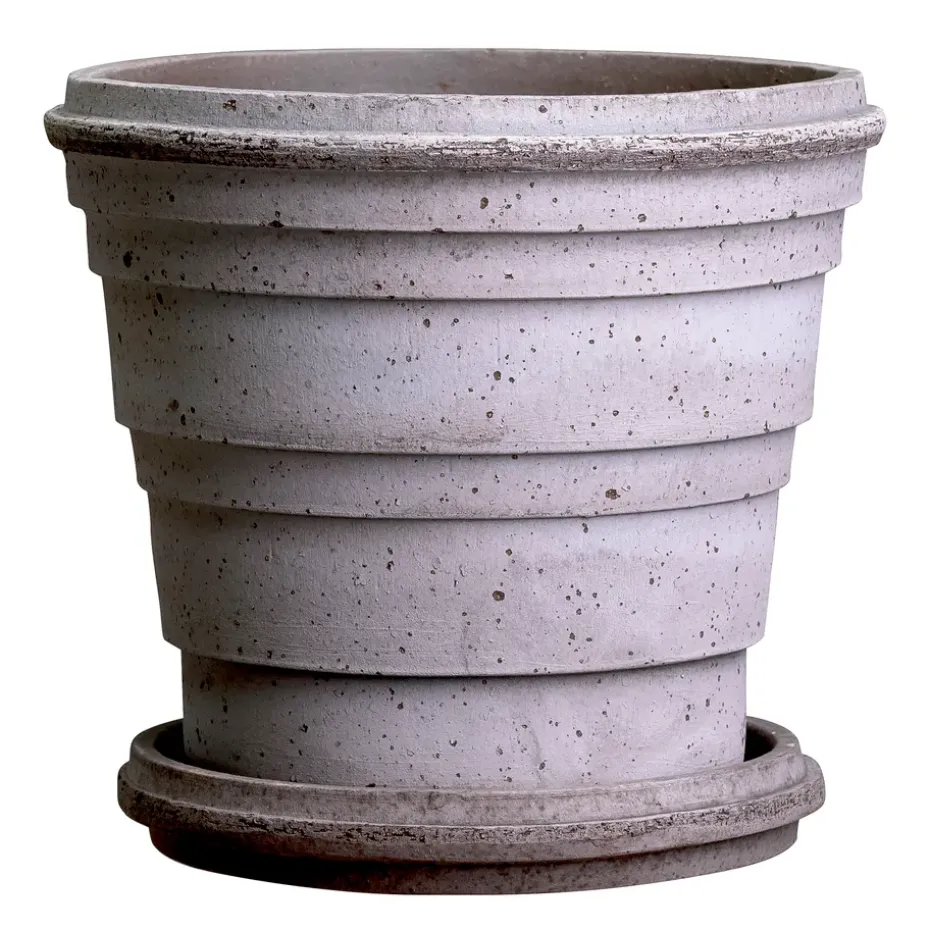 Planet Saturn flower pot Ø16 cm, grey
