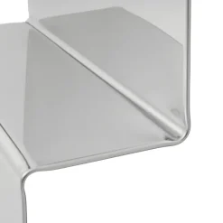Pleat wall mirror, Polished steel, 227x57 cm