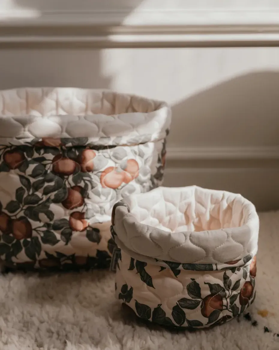 Pomme satin quilted basket 2 pieces, 20xØ20 cm + 30xØ30 cm