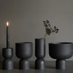 Post candle sticks 16 cm, cast iron