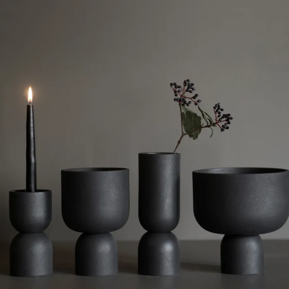 Post candle sticks 16 cm, cast iron