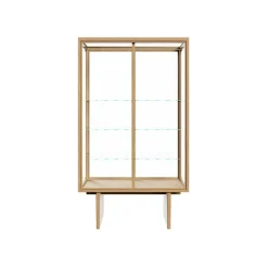 Private display cabinet, Glass. light stained oak