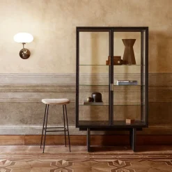Private display cabinet, Glass. light stained oak