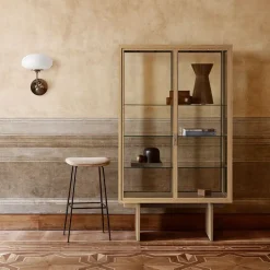 Private display cabinet, Glass. light stained oak