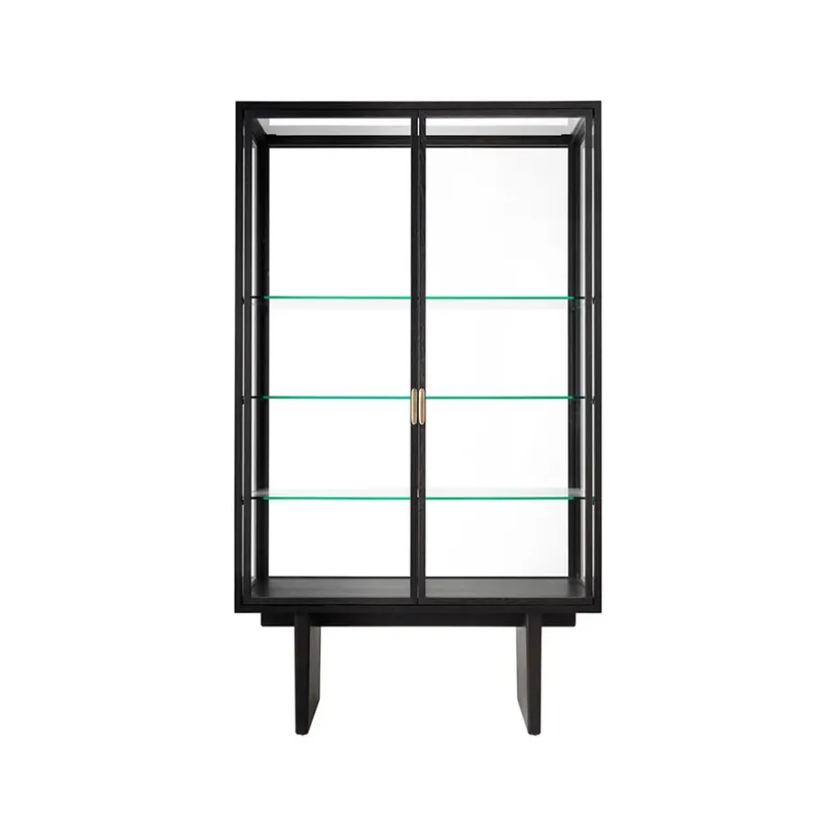 Private display cabinet, Glass. brown-black stained oak