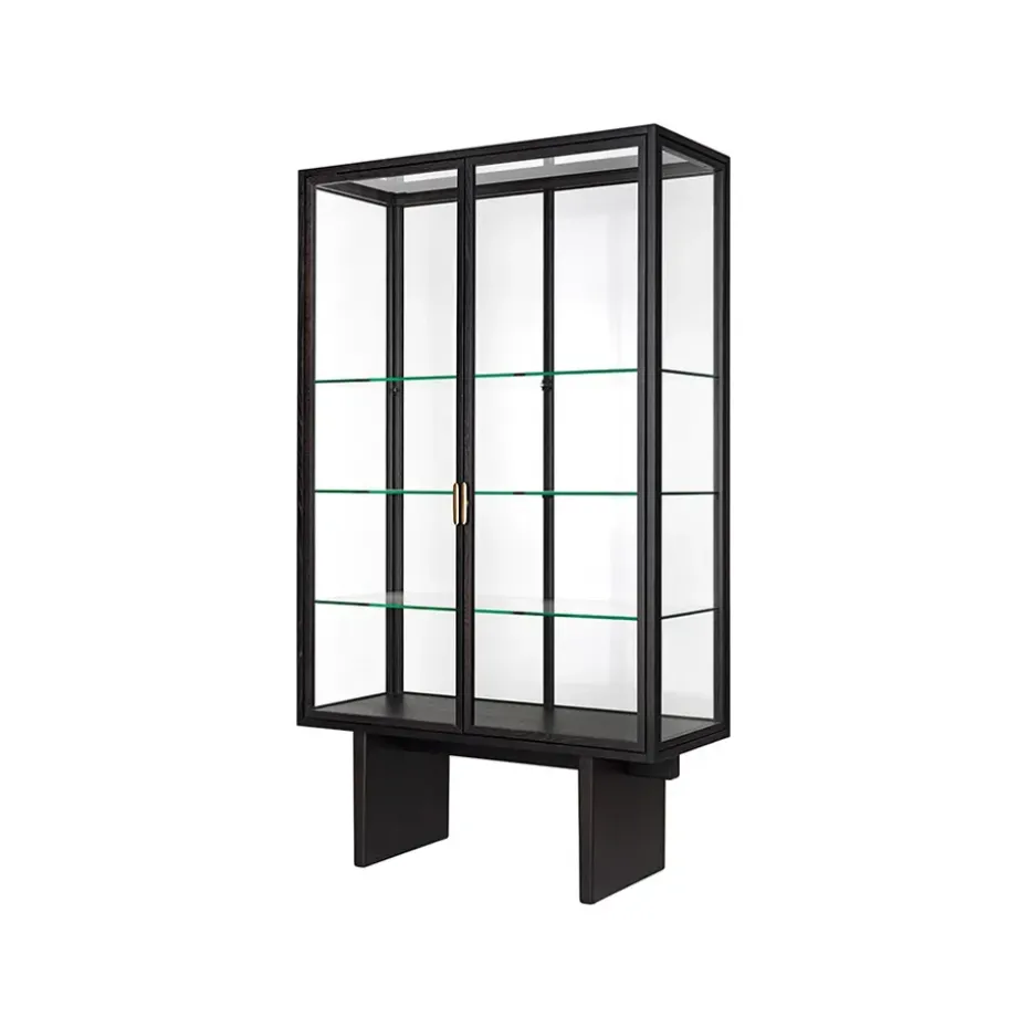 Private display cabinet, Glass. brown-black stained oak