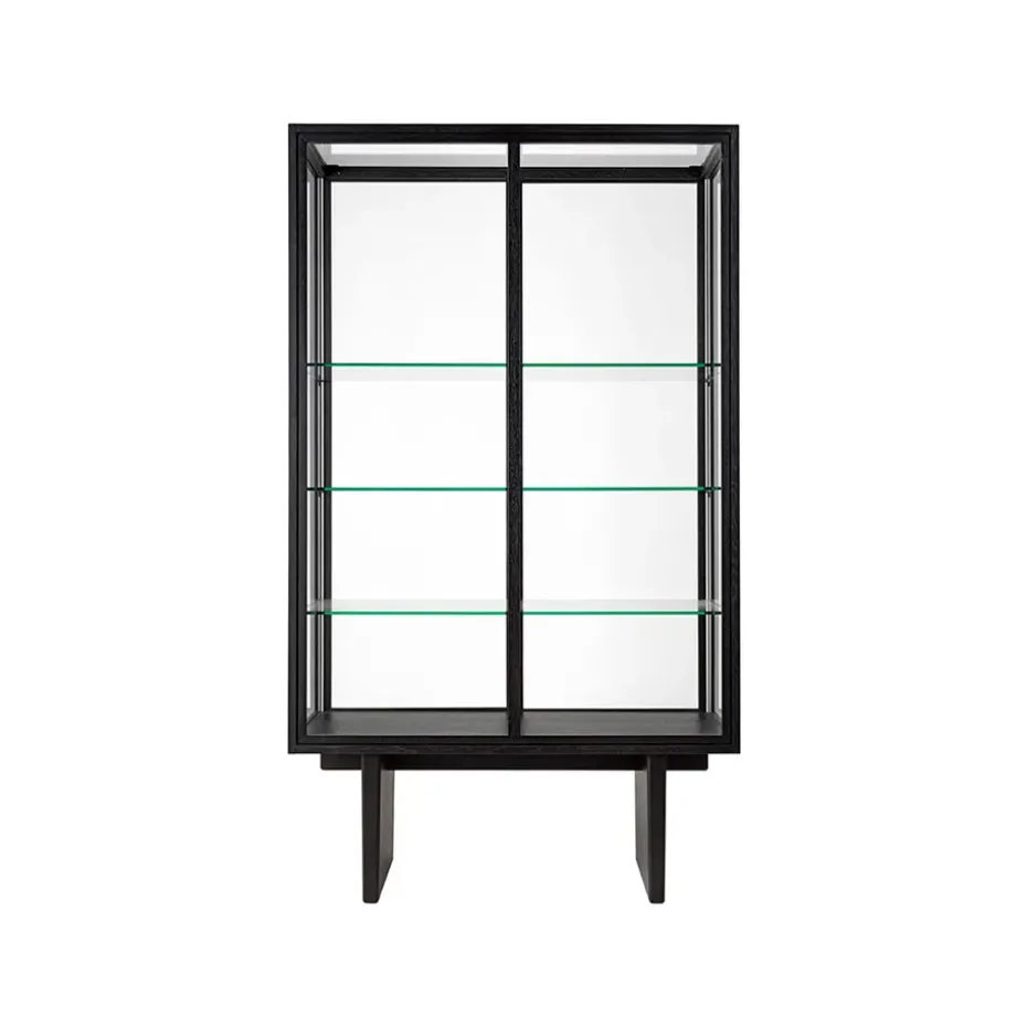 Private display cabinet, Glass. brown-black stained oak