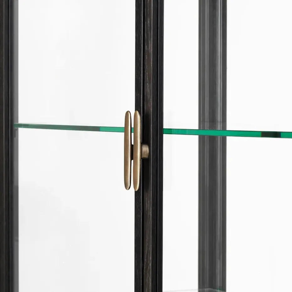 Private display cabinet, Glass. brown-black stained oak