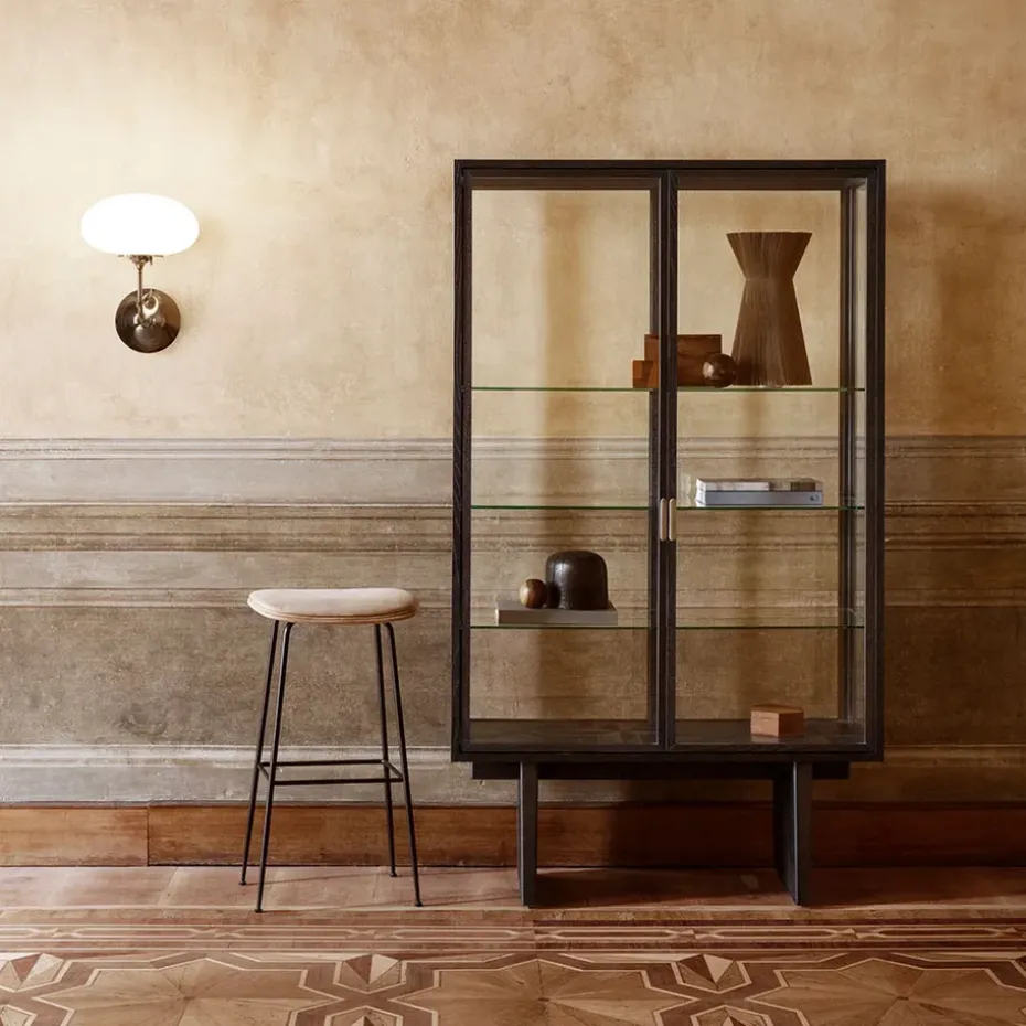 Private display cabinet, Glass. brown-black stained oak