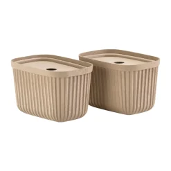 Pulp storage box 15x23 cm 2-pack, Natural Brown