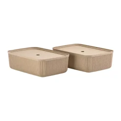 Pulp storage box 32x48 cm 2-pack, Natural Brown