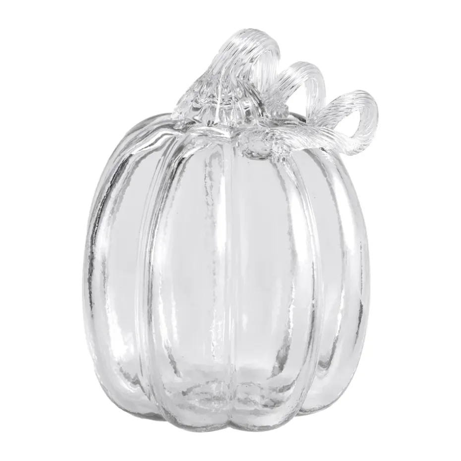 Pumpkin decoration 14 cm, Clear