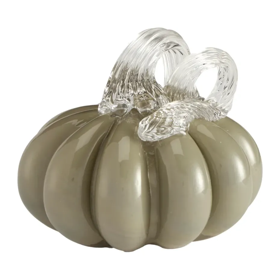 Pumpkin decoration 8 cm, Khaki