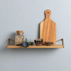 Pythagoras XS shelf, oak, brass