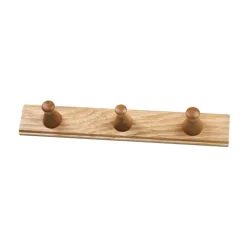 Q3 Allé hook rack with 3 hooks, Oak nature lacquered