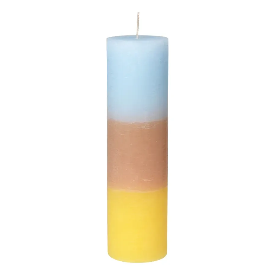 Rainbow block candle 25 cm, Pineapple cloud