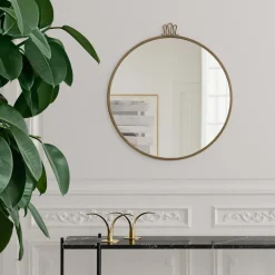 Randaccio Mirror, Antique brass, medium