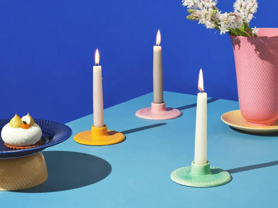 Rhombe candle holder 3 cm, Pink
