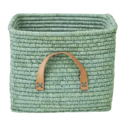 Rice raffia storage basket, Mint